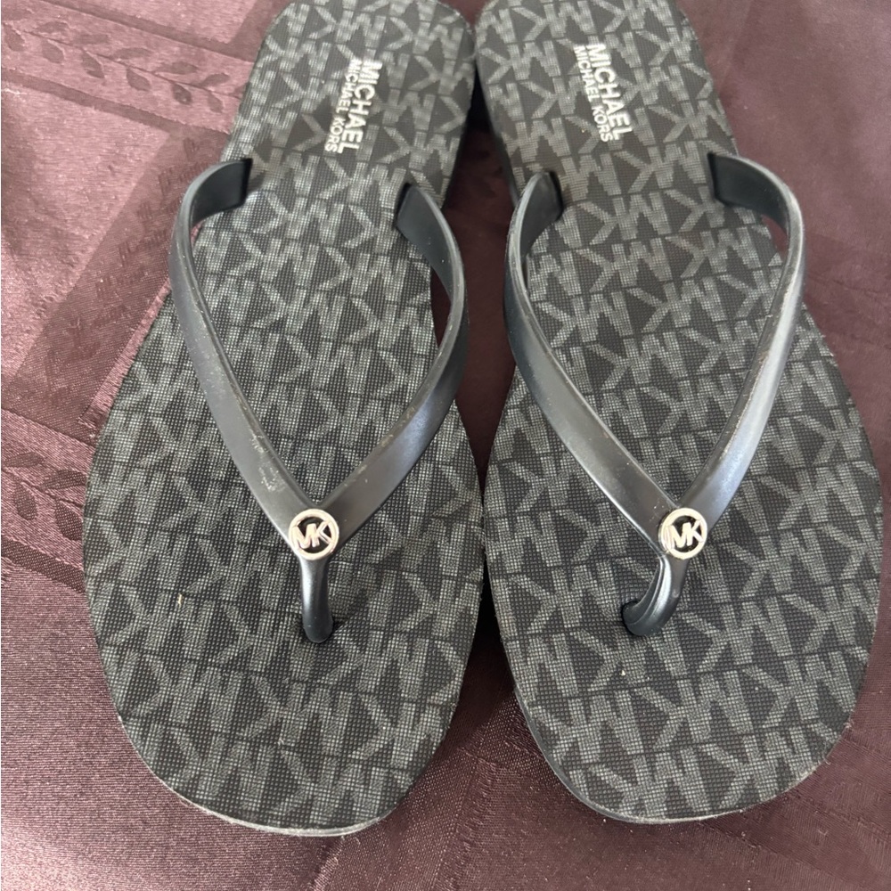 Michael Kors Black Flip Flops